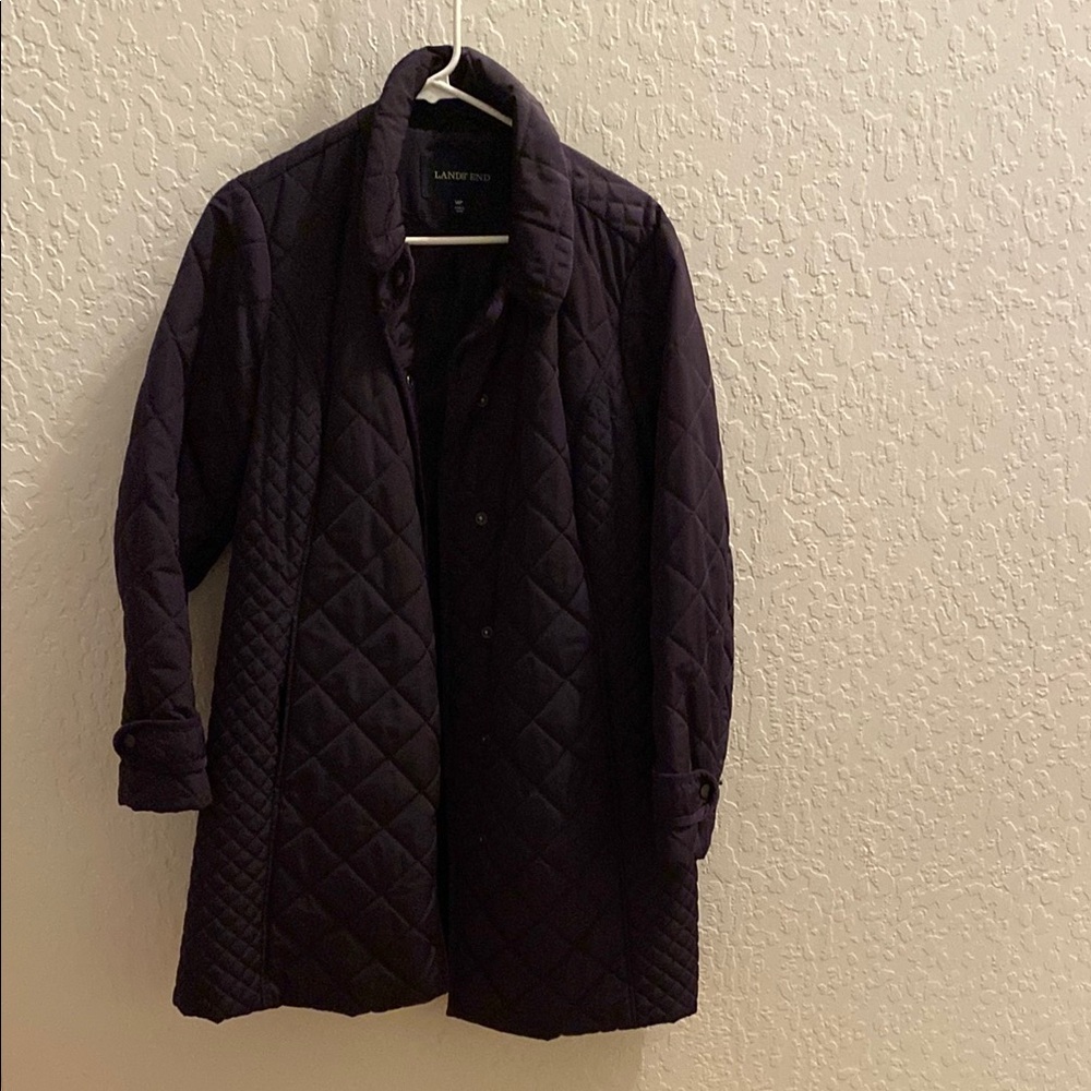 Lands End Eggplant  Quilted Jacket
